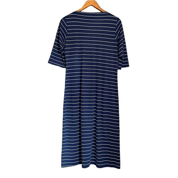 L.L.‎ Bean navy striped 3/4 sleeve dress. Size large - Picture 7 of 11